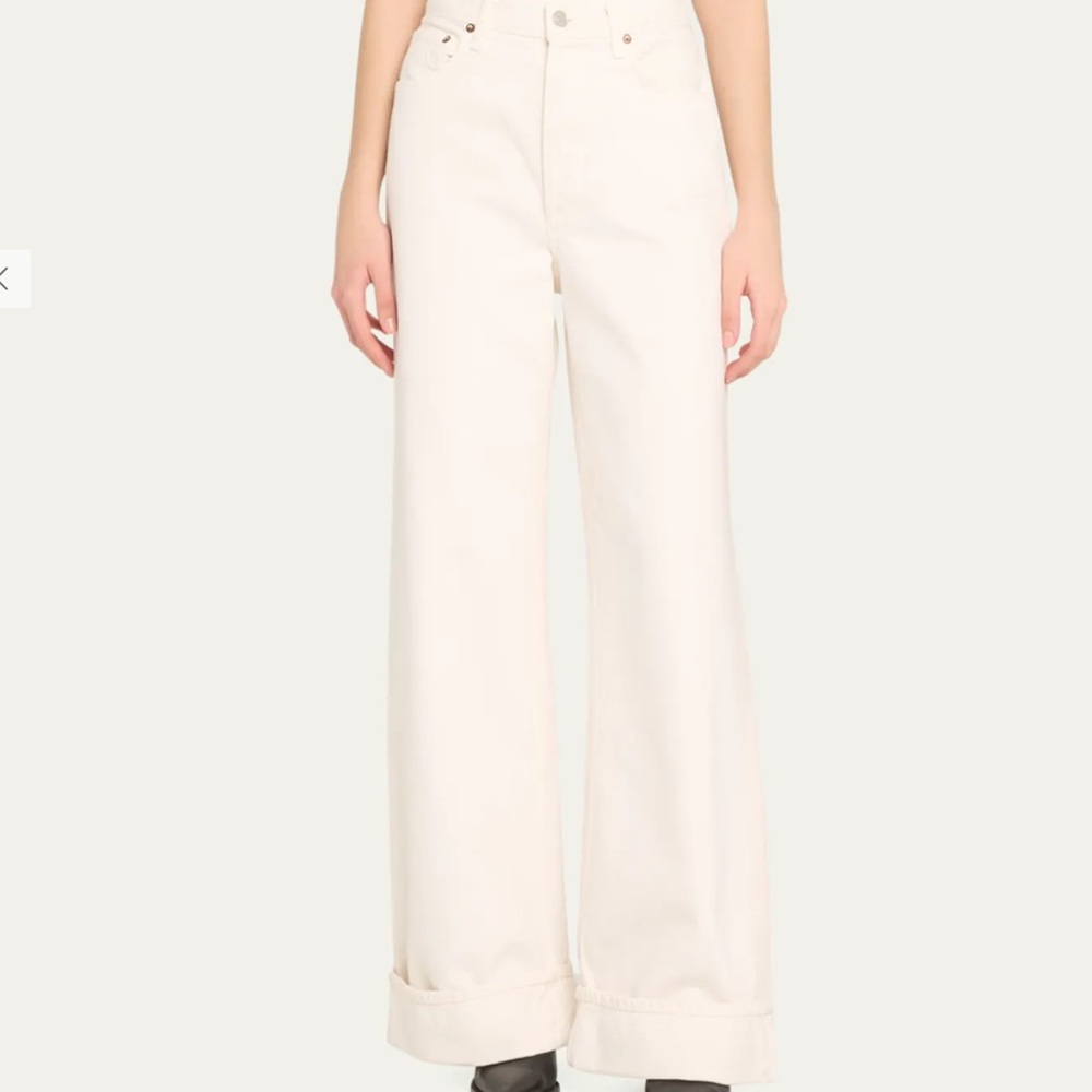 Agolde Wide Leg Cream Jeans